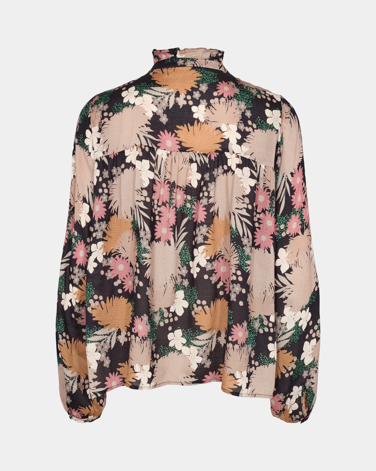 Blouse - black with floral print
