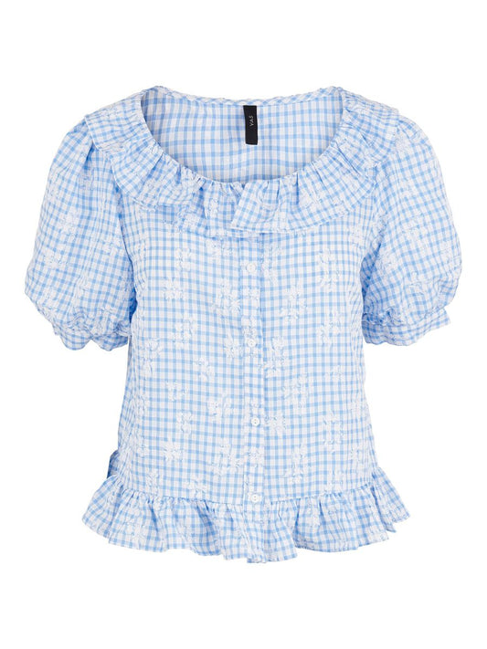 YASSIMMI BLOUSE - Blue Checks