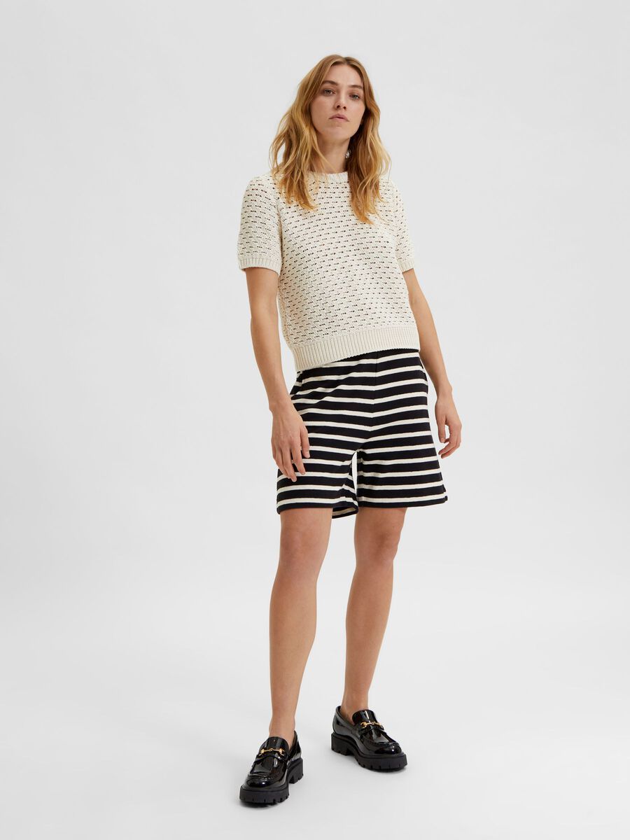 Black Striped Shorts