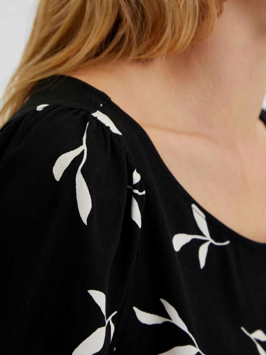 Black Printed Top