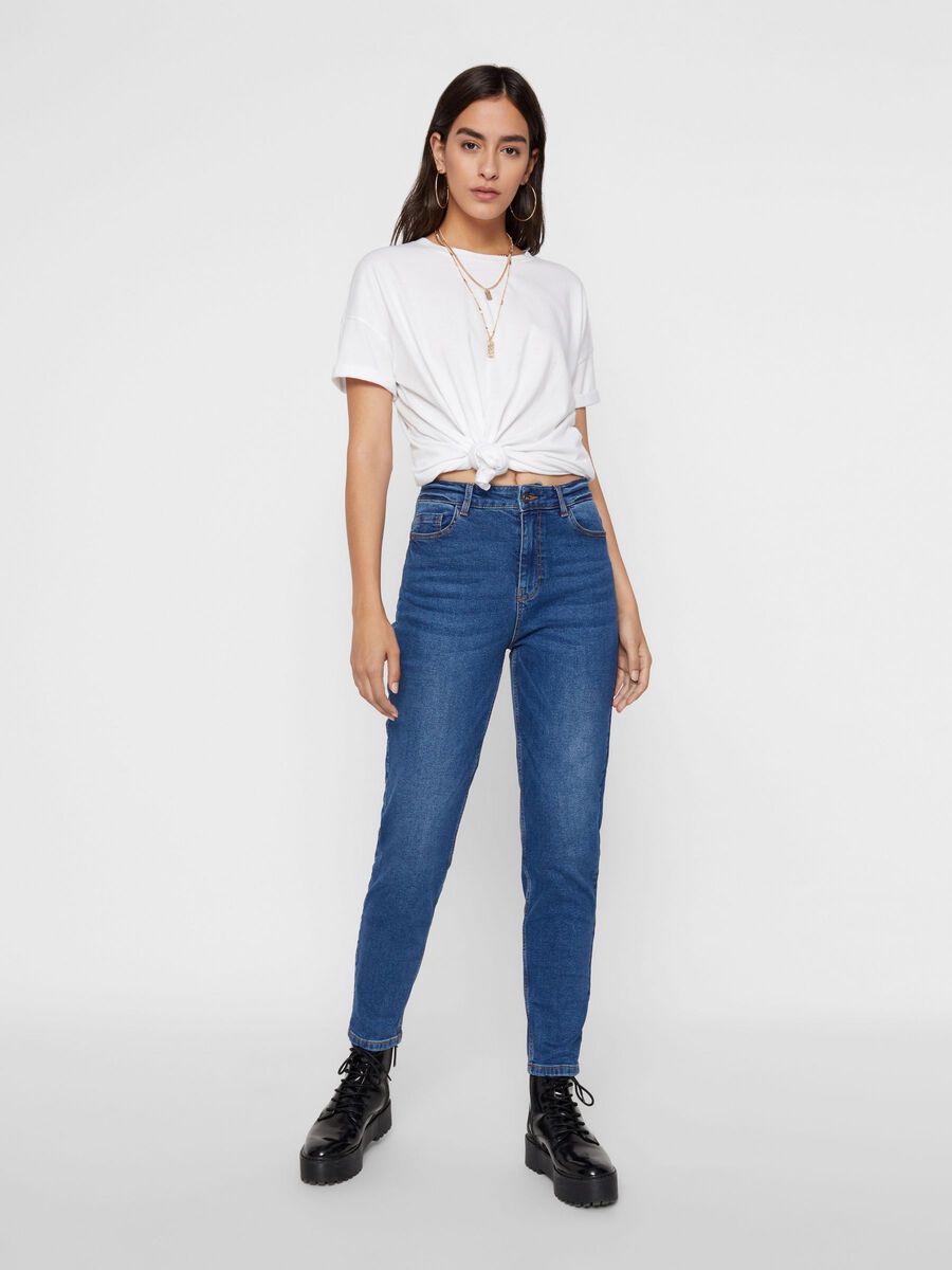 High Waist Mom Blue Denim Jeans