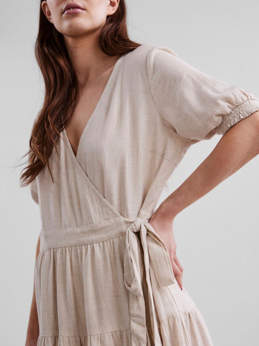 Yasflaxa Wrap Dress - Beige