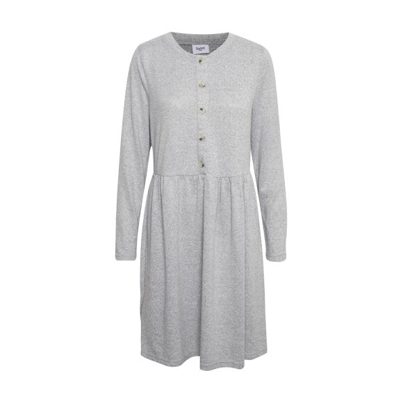 Button Down Dress - Pearl Grey Marl