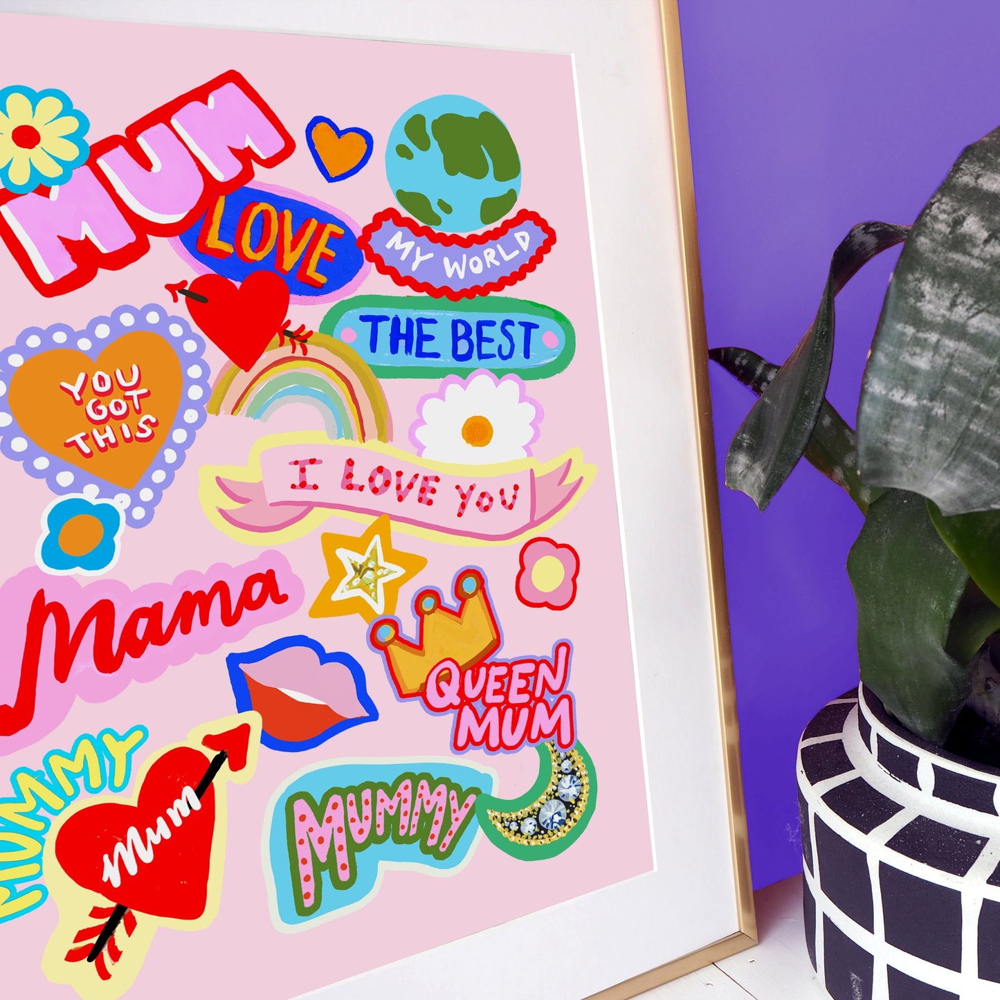 Bumper Stickers 'Mum' Print