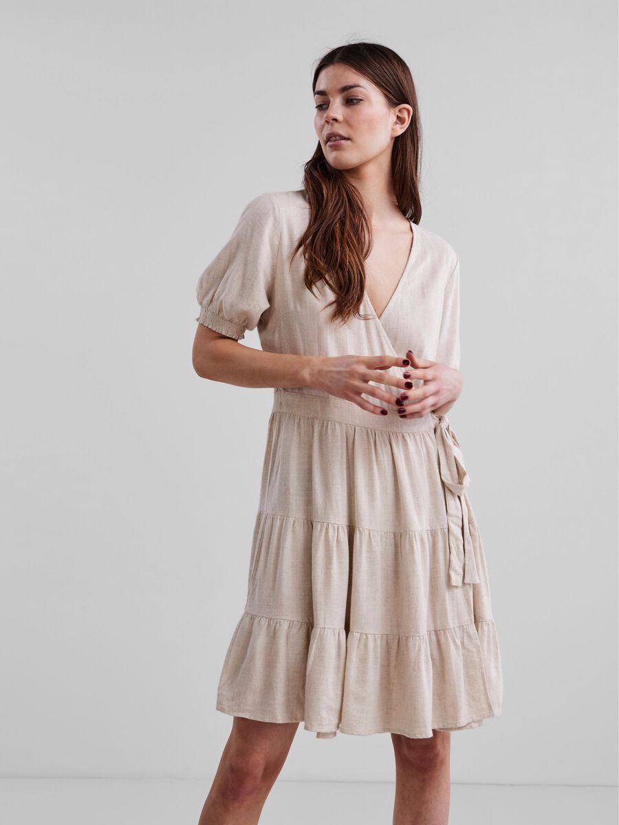 Yasflaxa Wrap Dress - Beige