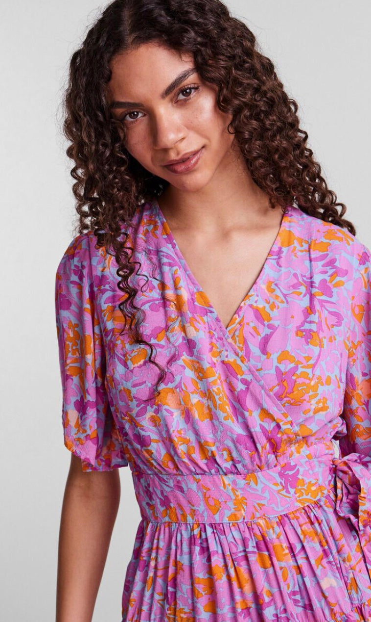 yasoptimo 2/4 wrap Coloured Wrap Dress - Kentucky Blue
