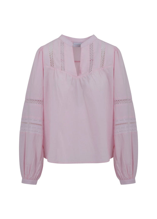blouse with lace inserts
