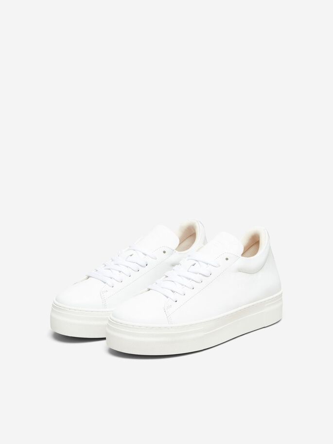 white leather trainers