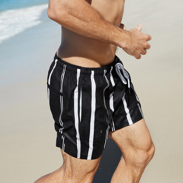 Stripe Swim Shorts - Pinstripe Black