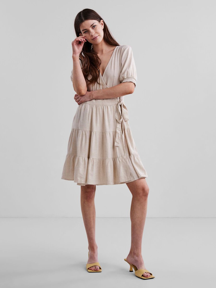 Yasflaxa Wrap Dress - Beige