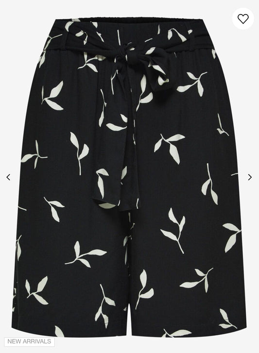 PRINTED HW SHORTS - Black