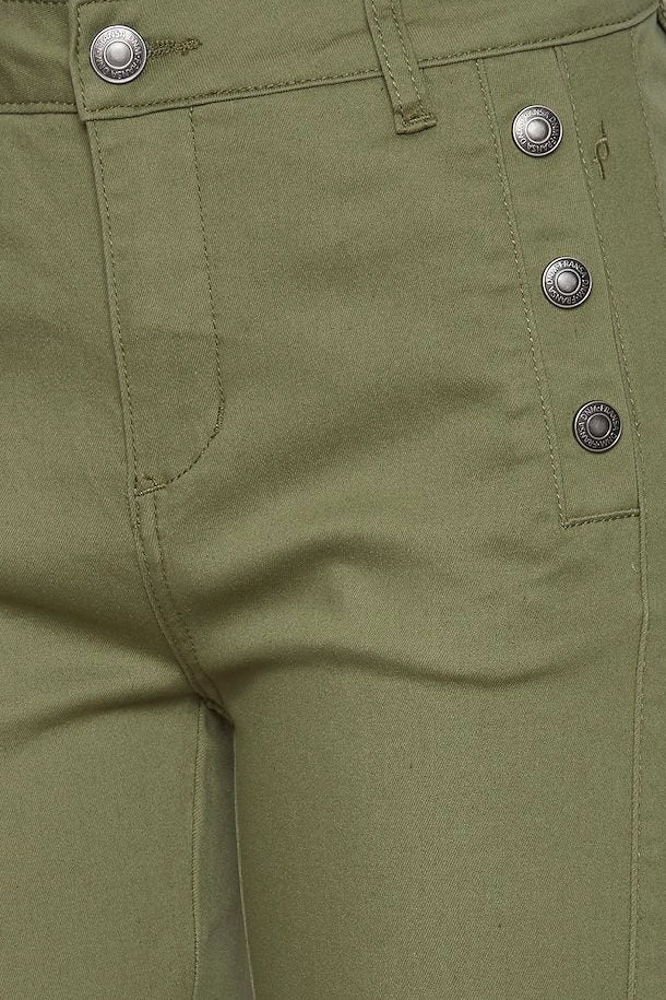 Casual Oil Green Pants