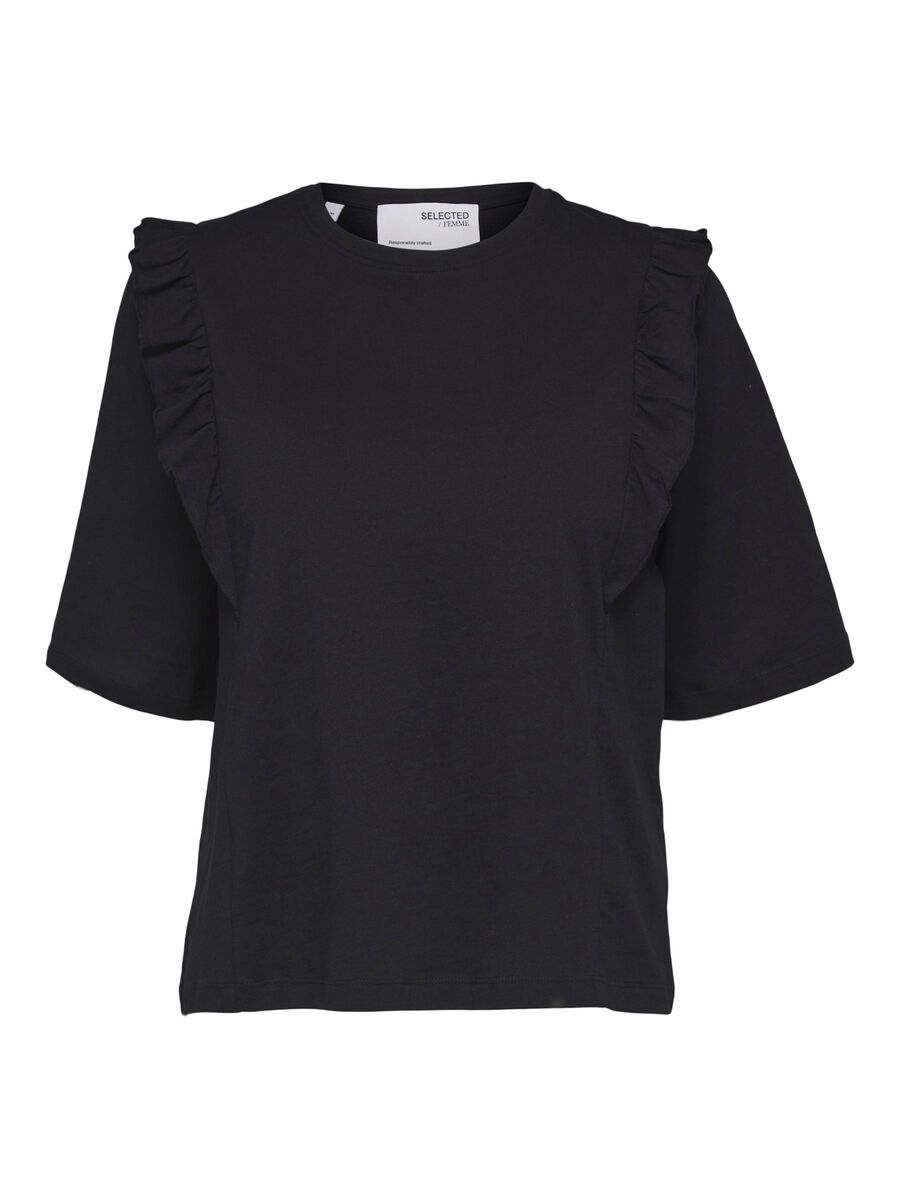 Black Ruffle T-Shirt