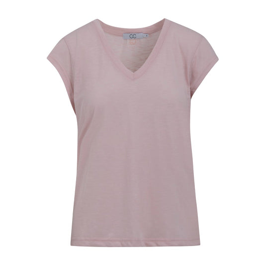 cc heart v-neck t-shirt - daisy pink
