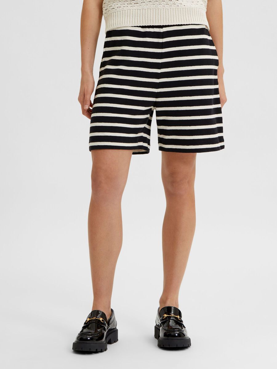 Black Striped Shorts