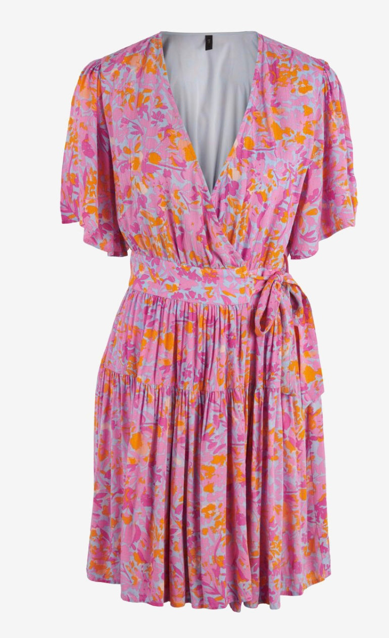 yasoptimo 2/4 wrap Coloured Wrap Dress - Kentucky Blue