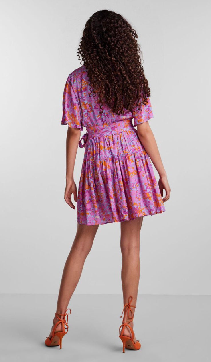 yasoptimo 2/4 wrap Coloured Wrap Dress - Kentucky Blue