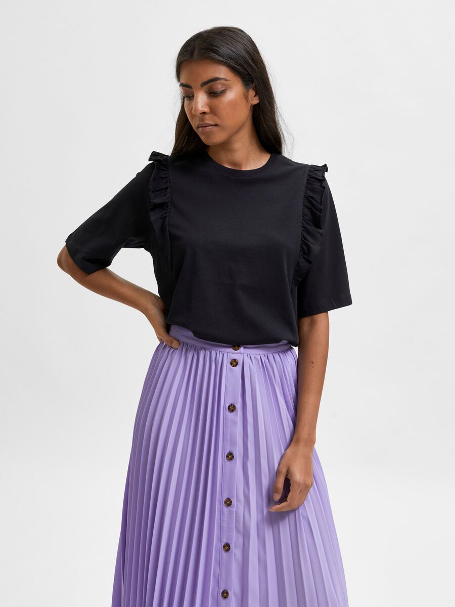 Black Ruffle T-Shirt