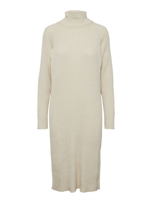 YASMAVI KNIT ROLL NECK DRESS - Birch