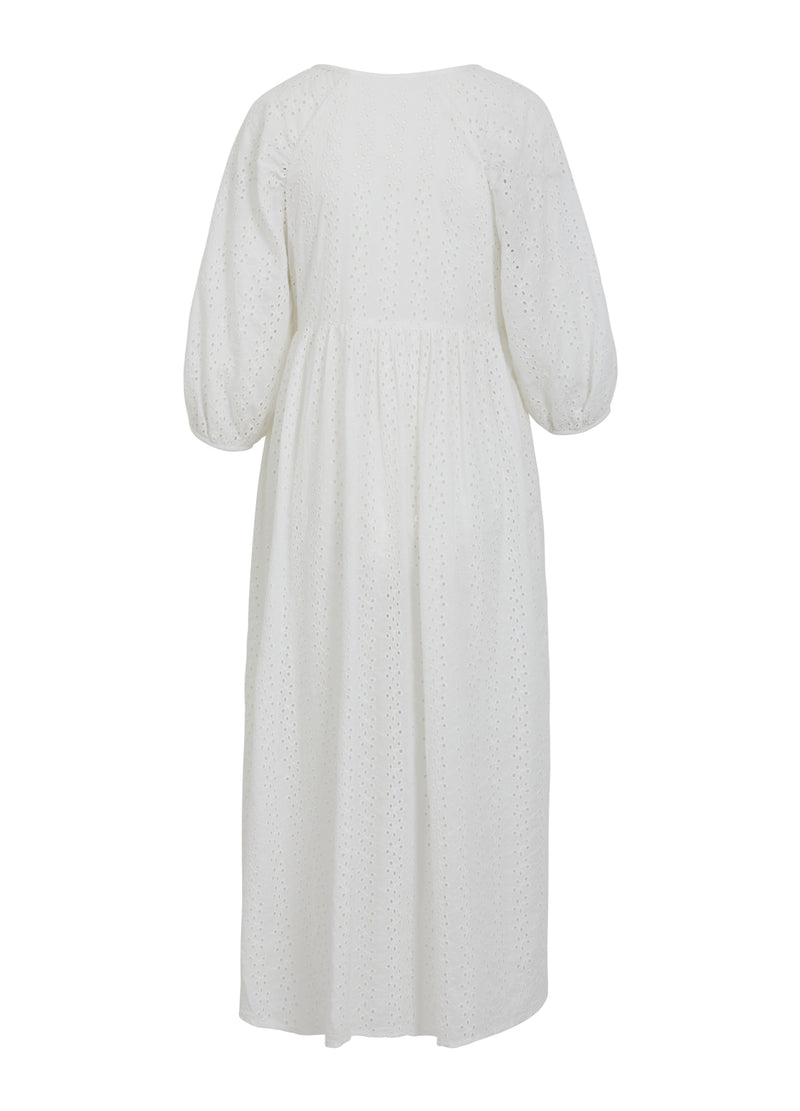 Nora Broderi Anglaise Dress - White