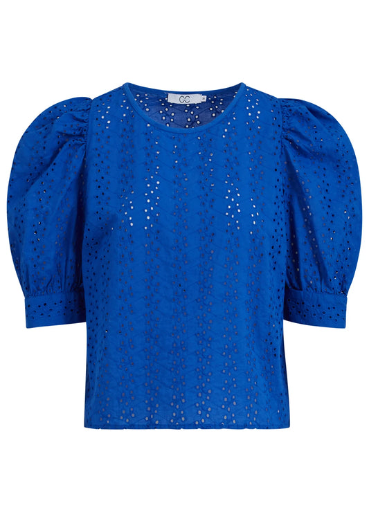 Amy Broderi Anglaise Top- Electric Blue