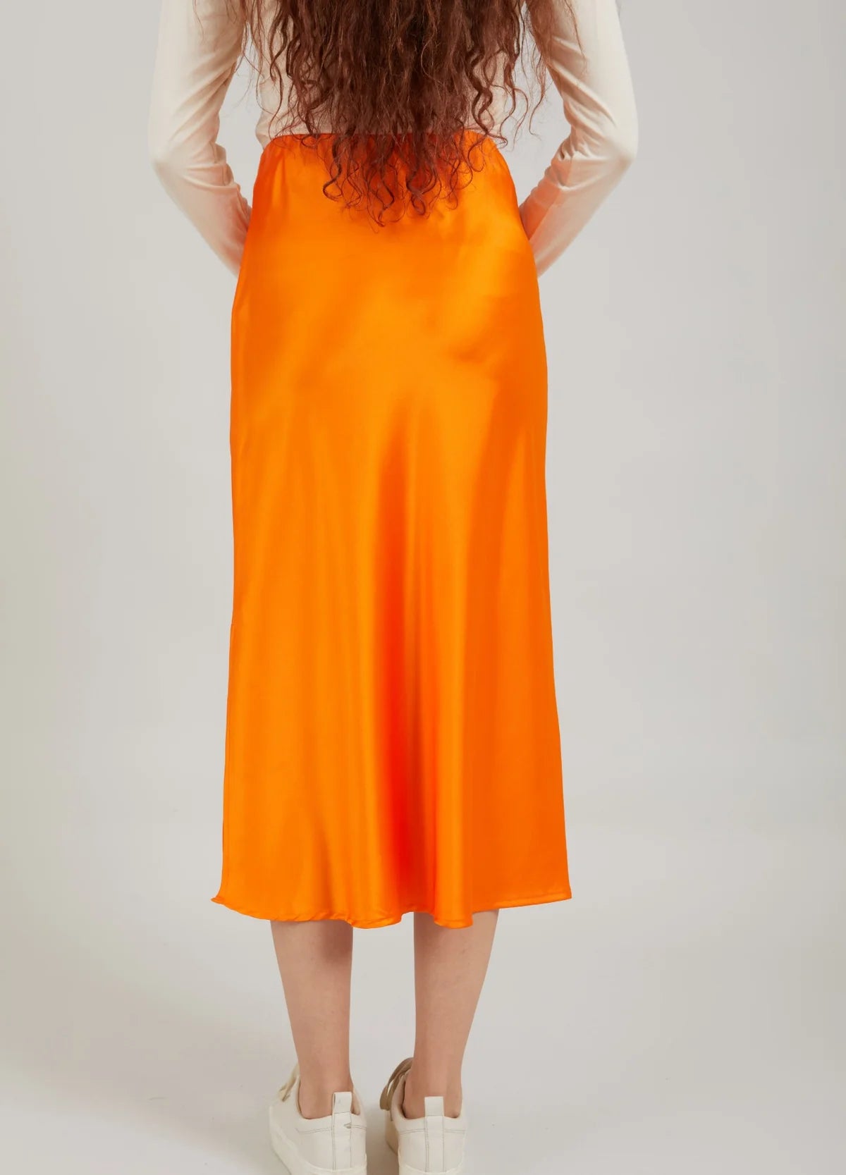 CC SKYLAR SATEEN SKIRT - FRESH ORANGE