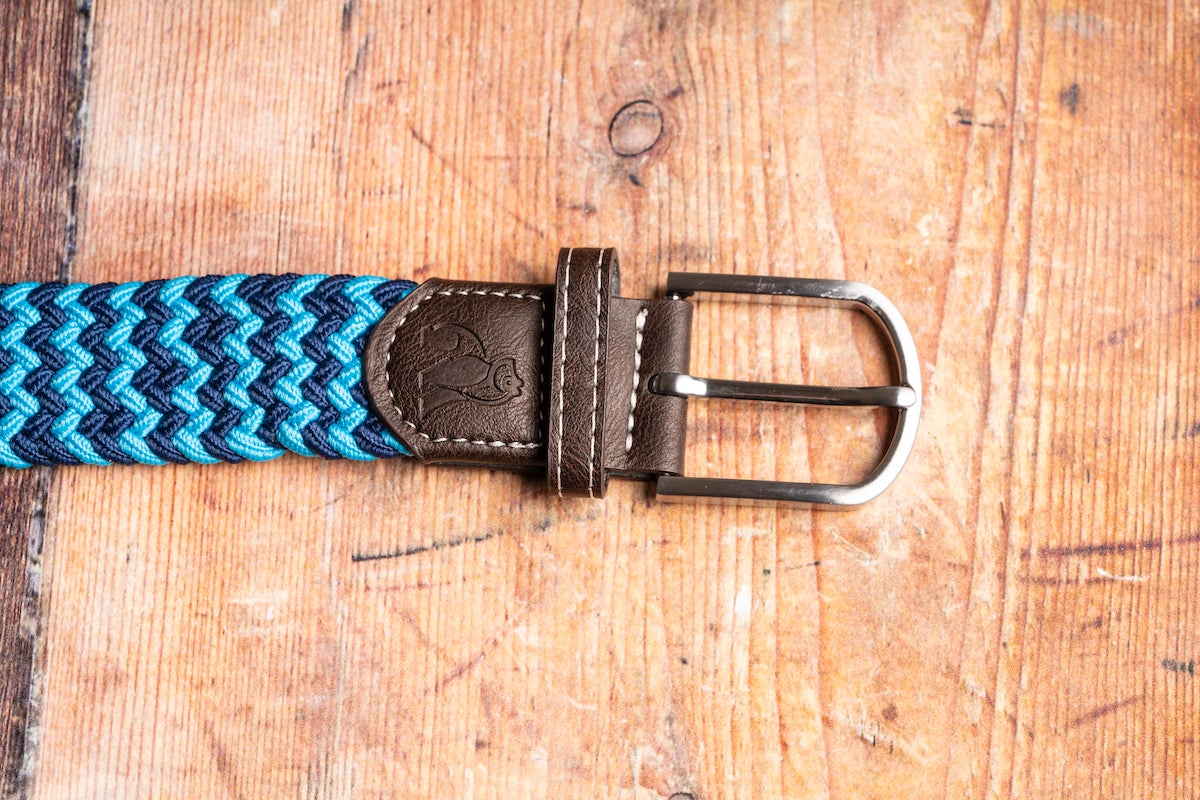 woven belt sky blue zigzag