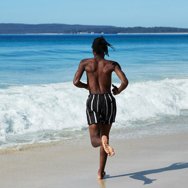 Stripe Swim Shorts - Pinstripe Black