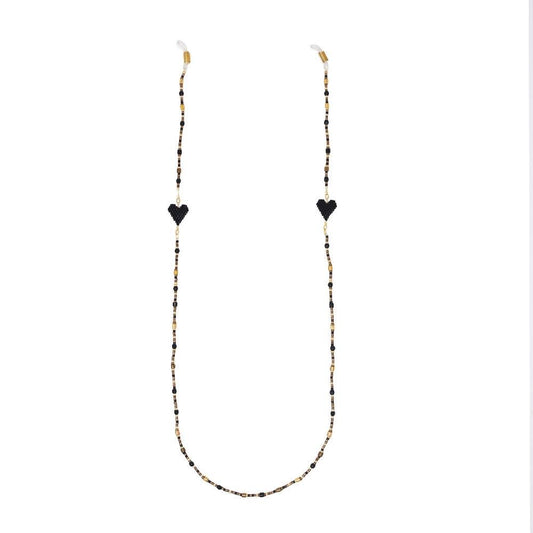 Black Love Drop Glasses Strap