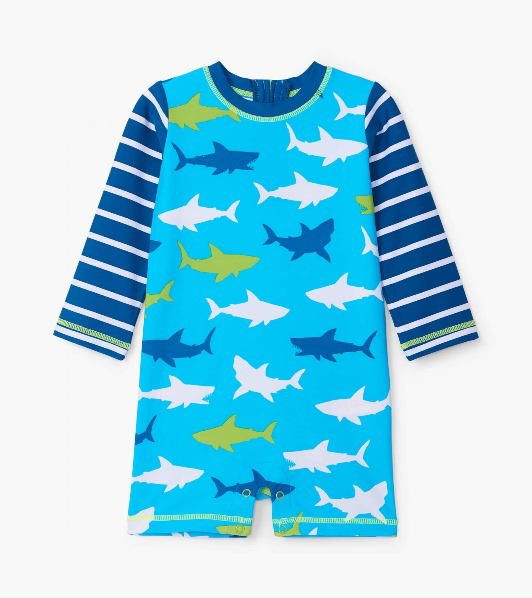 great white sharks baby one piece rash guard