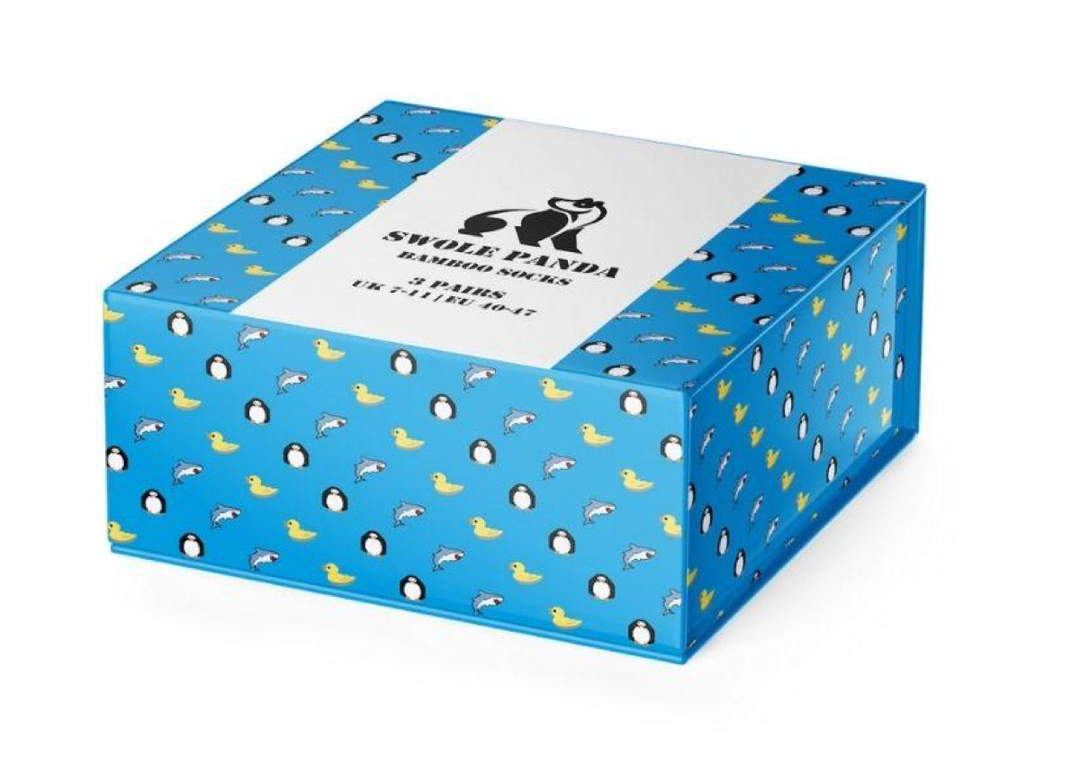 ANIMAL SOCK BOX - 3 PAIRS OF BAMBOO SOCKS (HIS)