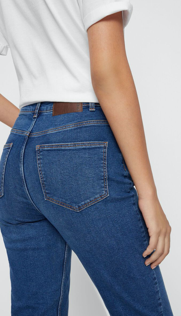 Dark Blue Denim Mom Jeans High Waist