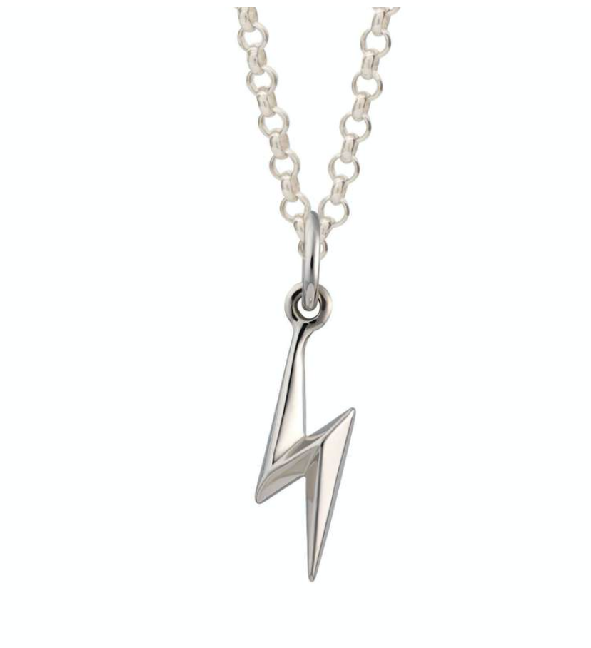 Lightening Bolt Necklace - Silver