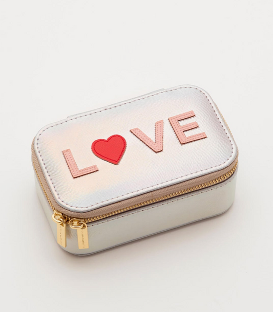 Iridescent love mini jewellery box