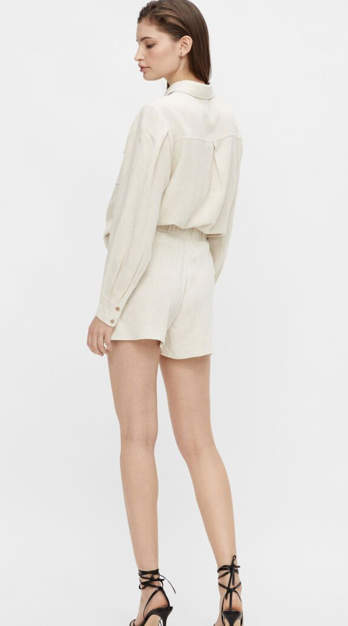 Viggi High Waist Shorts - Eggnog Melange