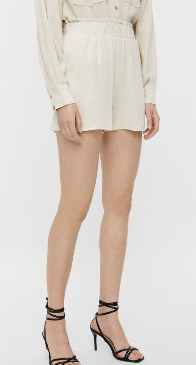 Viggi High Waist Shorts - Eggnog Melange