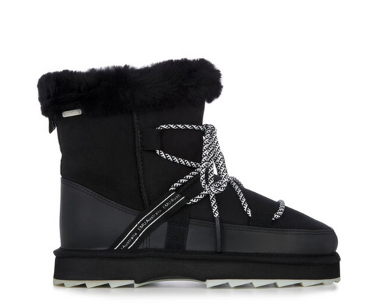 Blurred Womens Sheepskin Boots - Black