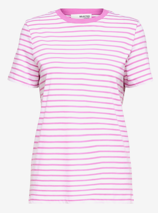 STRIPE SS T-SHIRT - Cyclamen