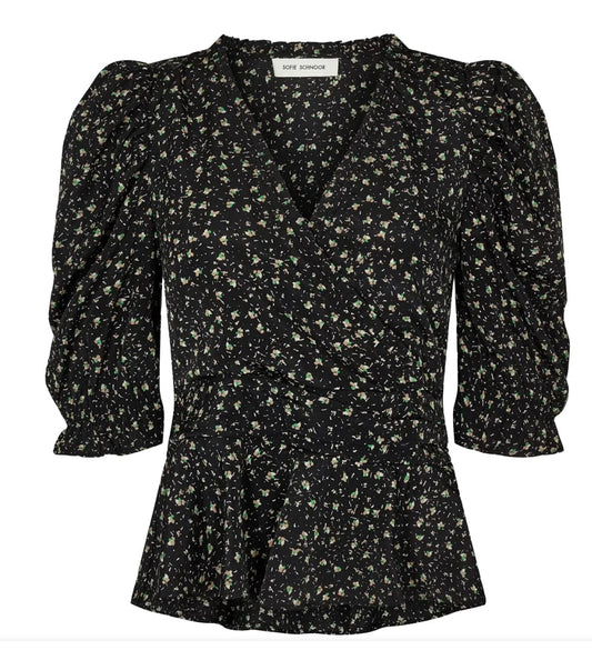 Black Printed Floral Blouse