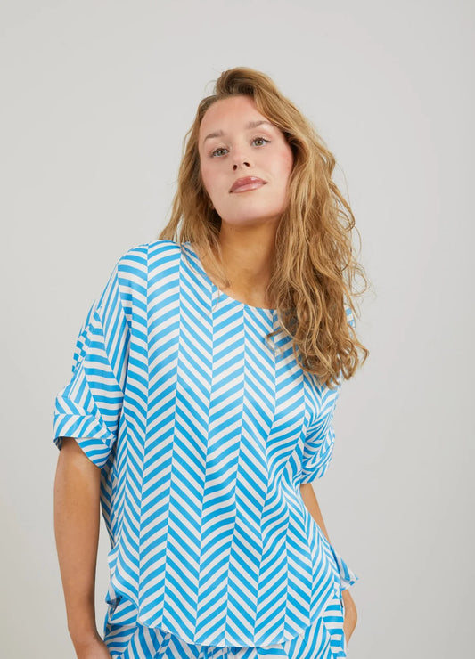 TOP IN HERRINGBONE PRINT