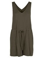 PCNEORA V-NECK PLAYSUIT - BEECH