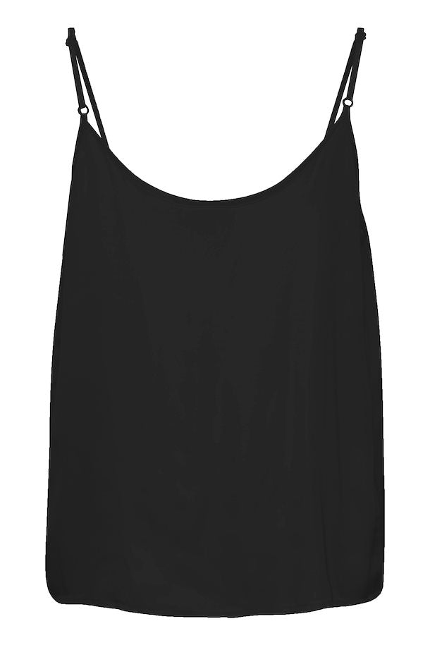 camisole top with buttons - black