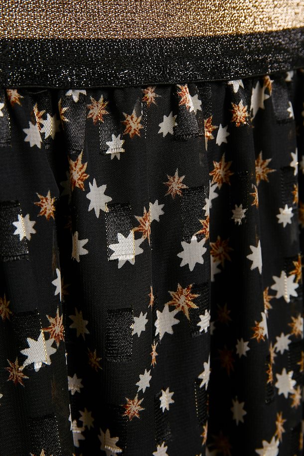 black star print skirt
