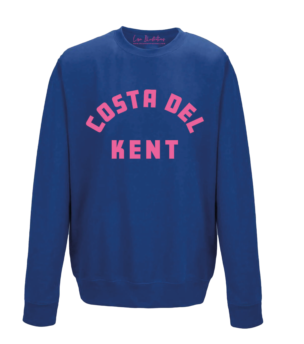‘Costa Del Kent’ Adults Unisex Sweatshirt - Blue