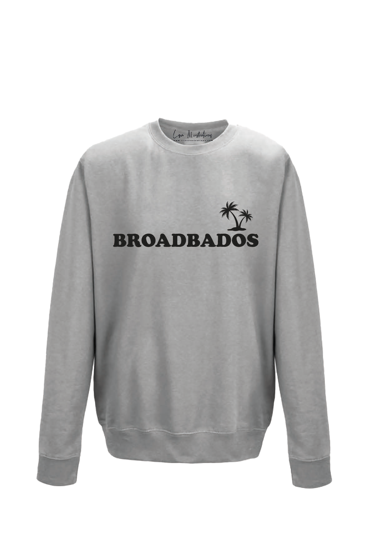 ‘Broadbados’ Adults Unisex Sweatshirt - Grey