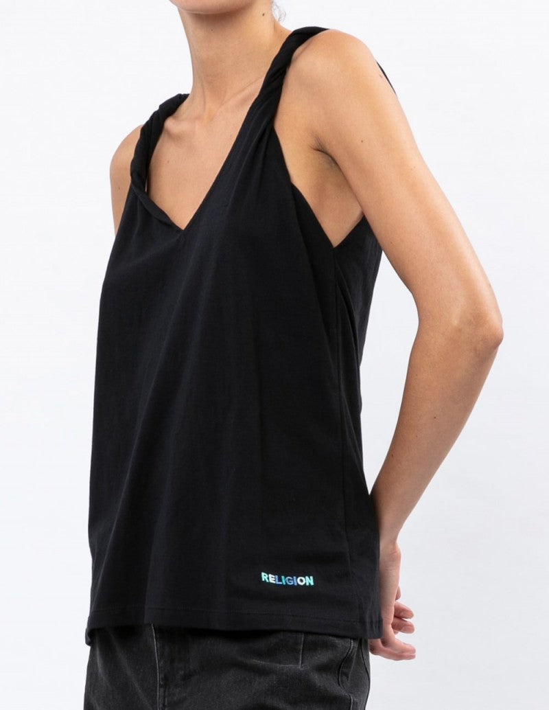 Vest with Twisted Straps - Black