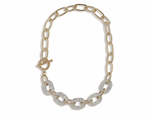Big Metal London Matte Resin Chain Necklace