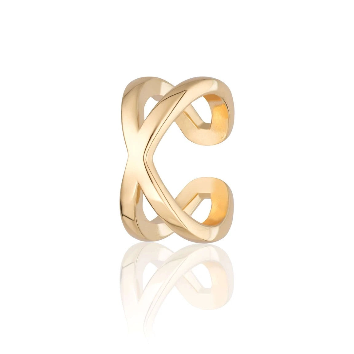Cross over ear cuff - gold plated