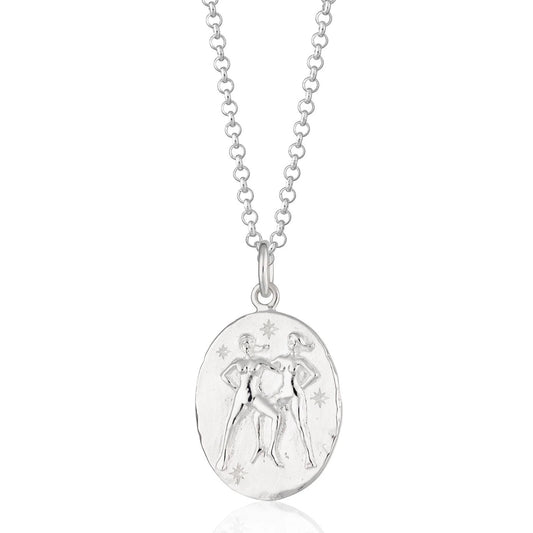 Gemini Zodiac Necklace - Silver
