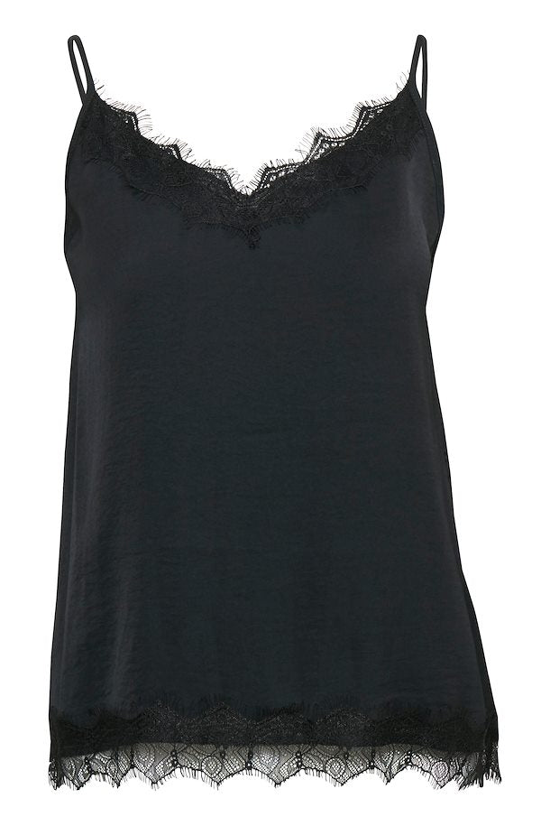 Saint Tropez Strap Top in Black